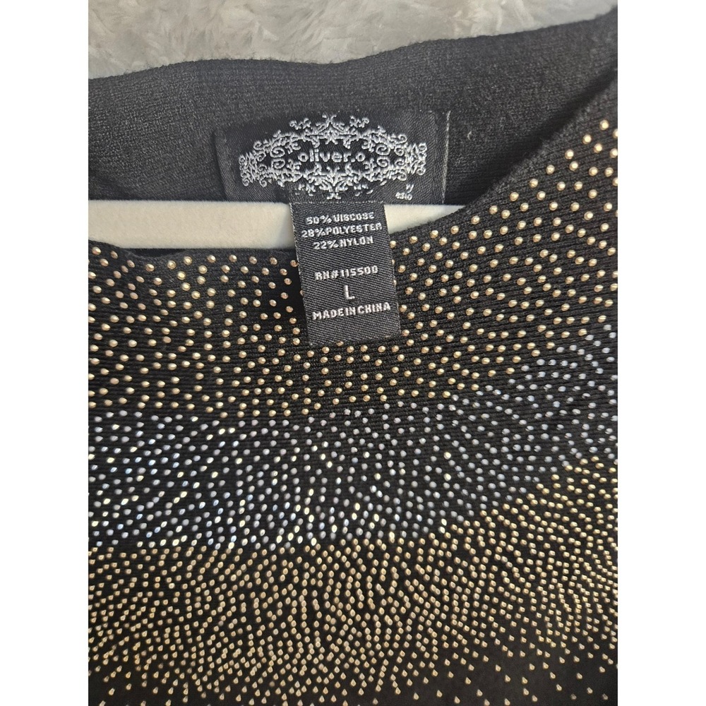 Y2k Black Sequin Ombre Dolman Sleeve Sweater Top L Retro #533 - Picture 3 of 9